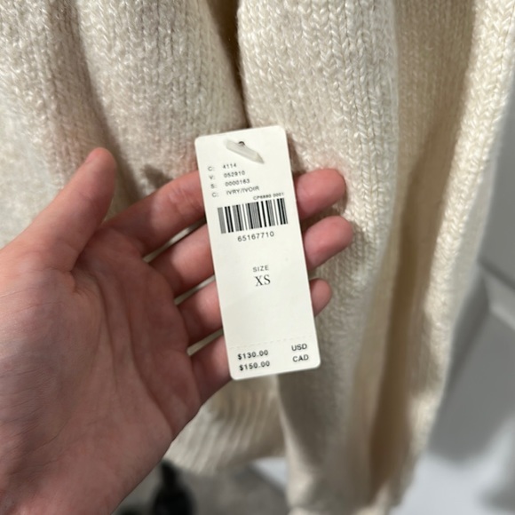 Women's Anthropologie Ivory Slouchy Cowl Neck Sweater - Picture 10 of 14